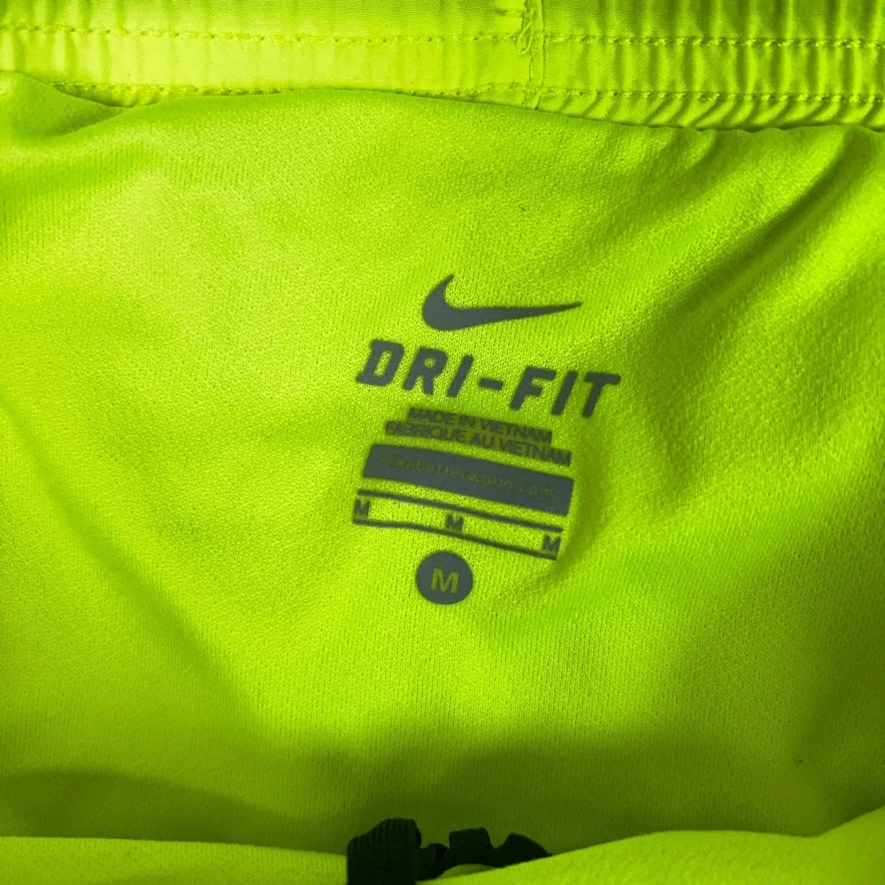 Nike Shorts Womens Medium Neon Yellow Dri-FIT Running Athletic Lined Workout